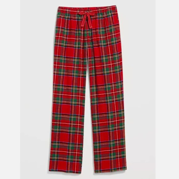 NWT Old Navy Mid-Rise Flannel Pajama Sleep Pants Red Green Tartan Women XL - Picture 3 of 4